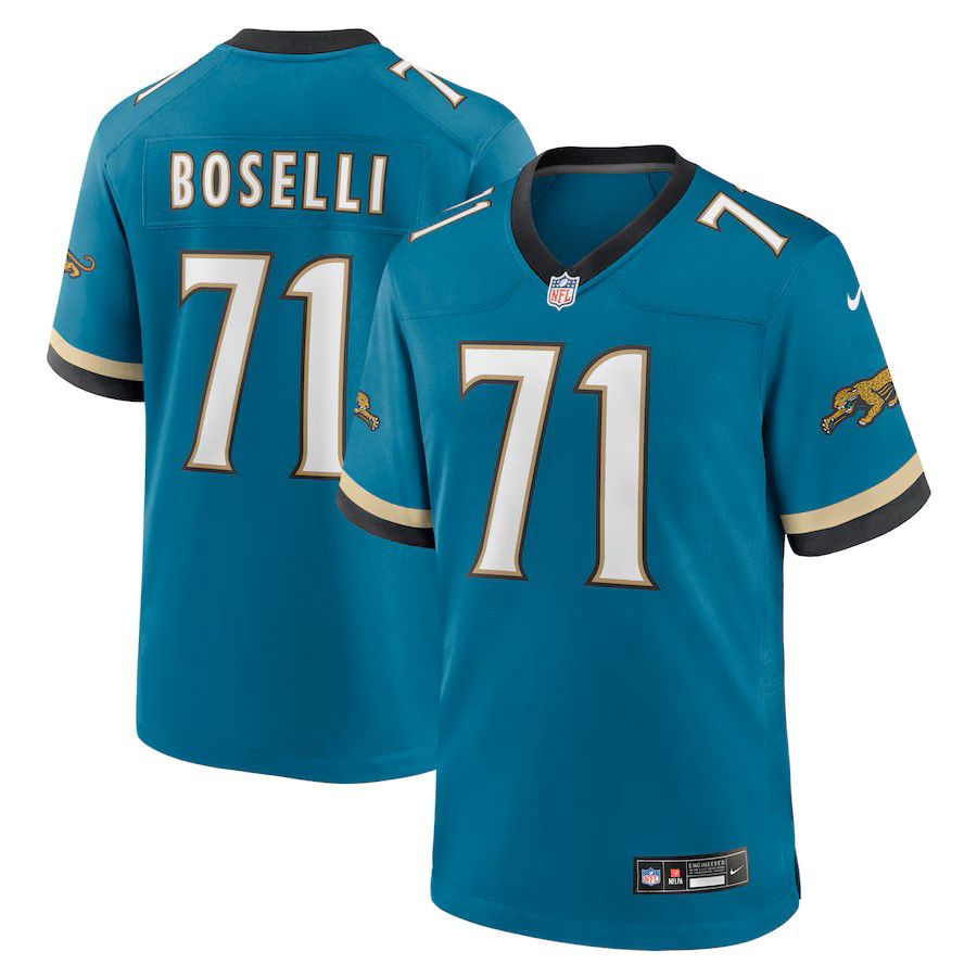Men Jacksonville Jaguars #71 Tony Boselli Green Nike Throwback Retired Player Game NFL Jersey